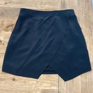 Womens black silk mini skirt